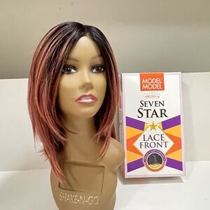 Model Model premium seven star lace front wig Maliyah In Rose Pink